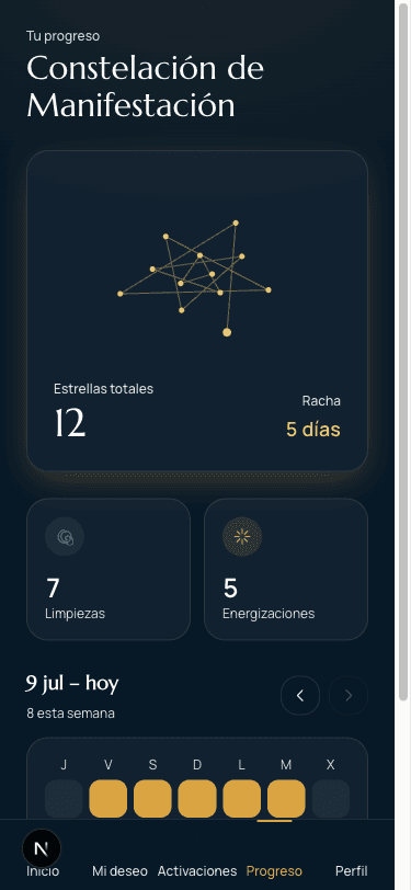 Pantalla de Progreso — tu Constelación