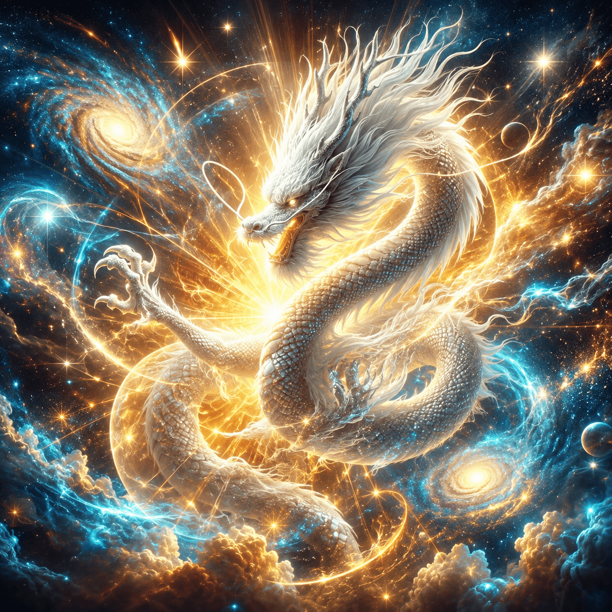 El Dragón Blanco en su forma feroz y purificadora, modo Limpieza